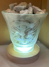 Load image into Gallery viewer, Frosted angel wings glass with
Aquamarine chunks
