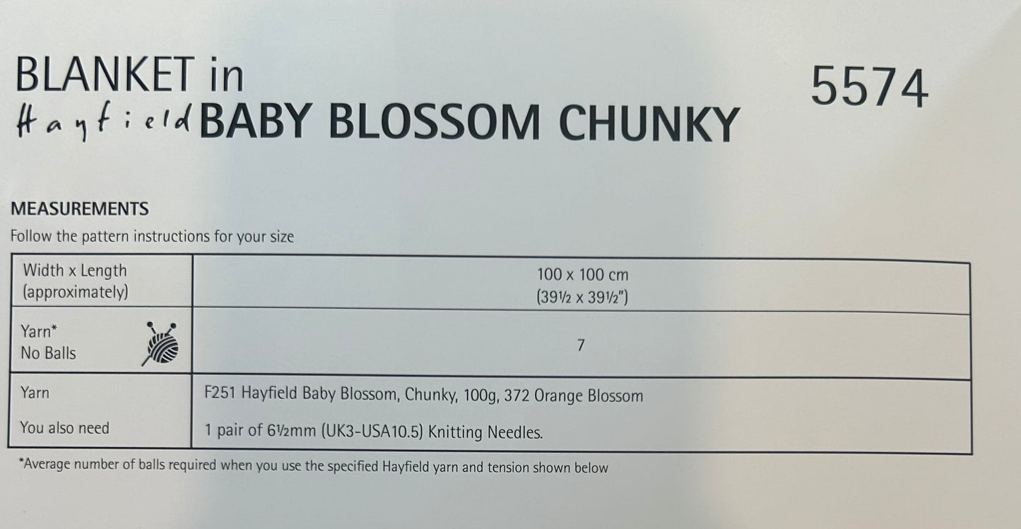 LITTLE BUDS BLANKET IN HAYFIELD BABY BLOSSOM CHUNKY