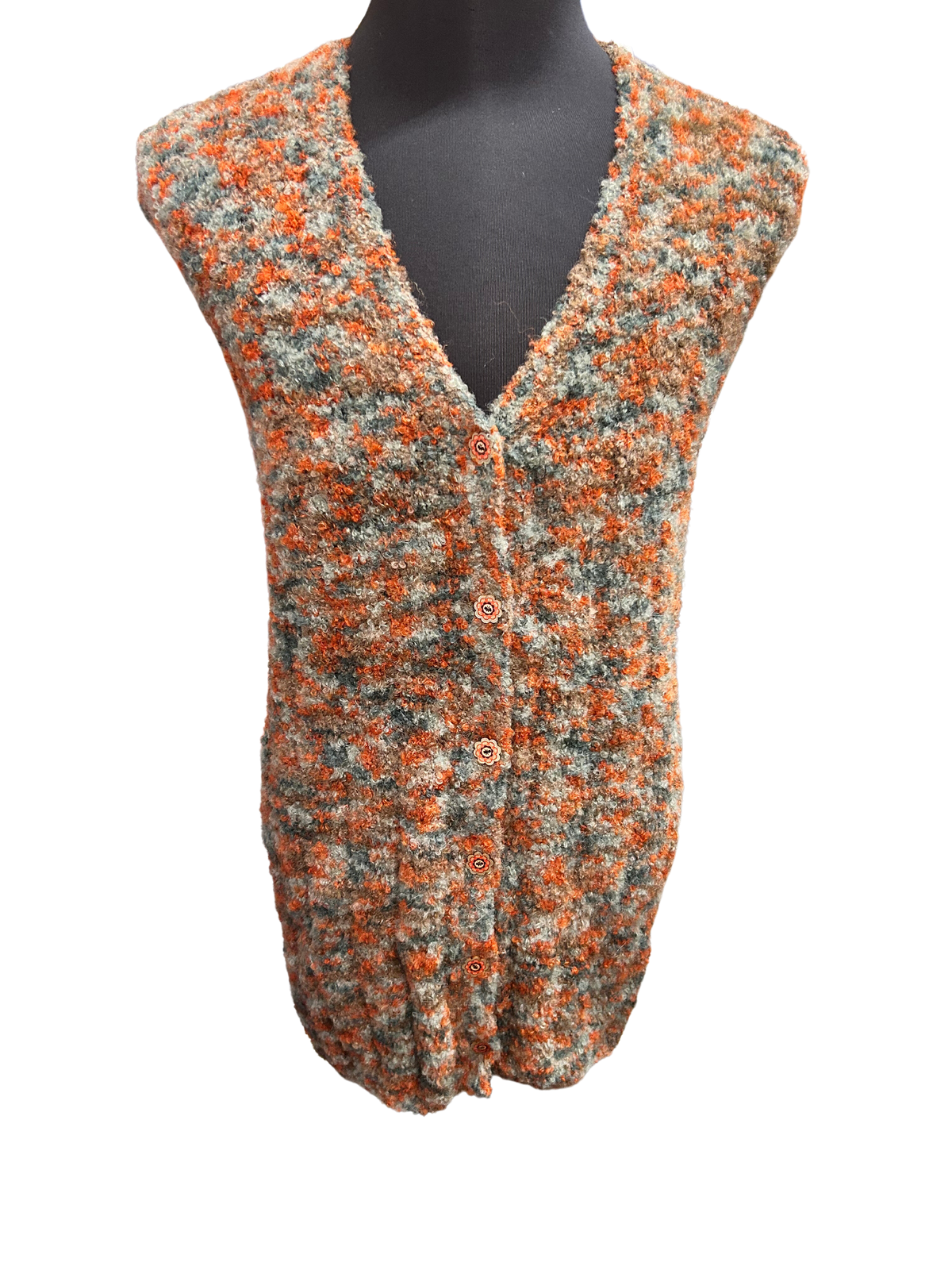 V neck button up vest