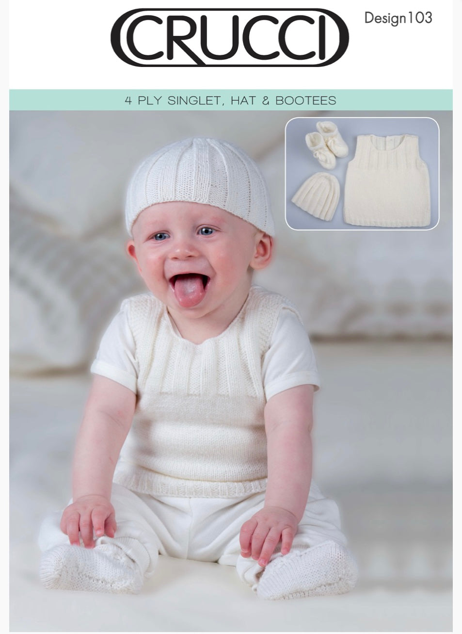4ply Singlet, Hat & Bootees
