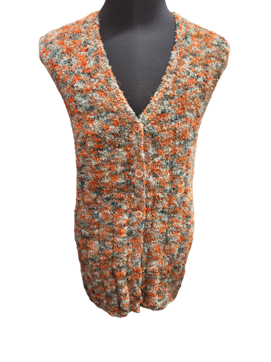 V neck button up vest