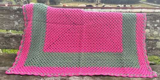 Large crochet Merino Blanket