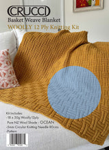 Load image into Gallery viewer, Basket Weave Blanket Knitting Kit
