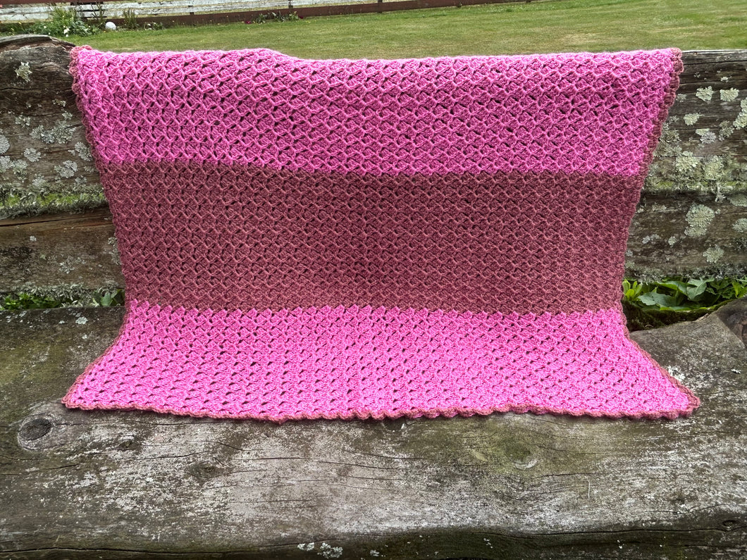 Two Toned Pink Crochet Blanket