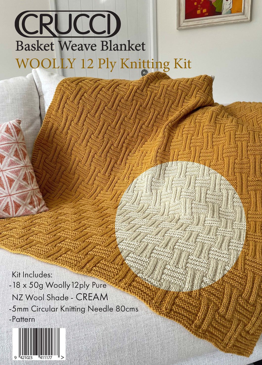 Basket Weave Blanket Knitting Kit
